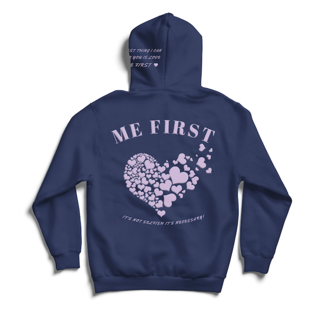 Exploding Heart Hoodie (Navy and Purple)