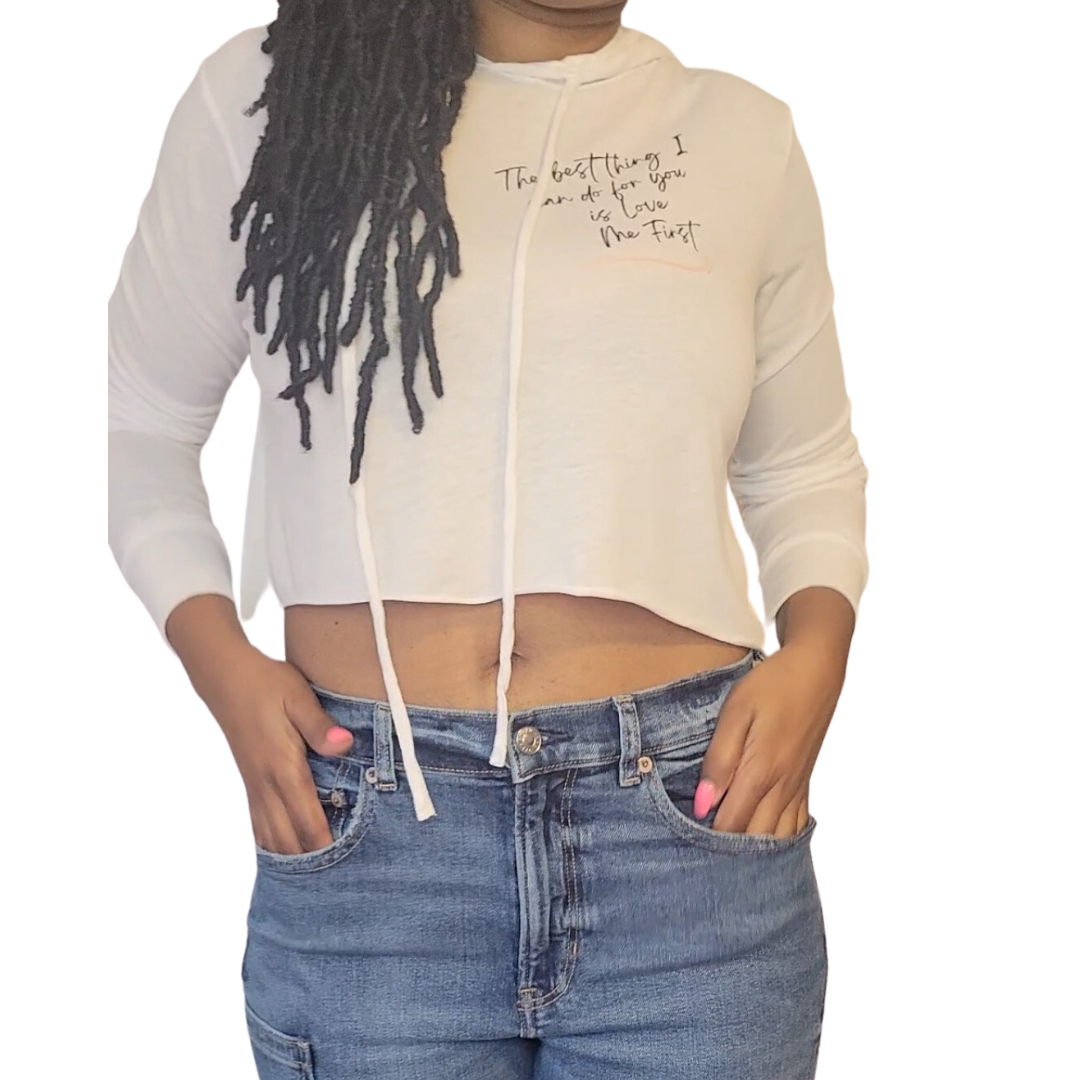 Classic Love Me First Crop Hoodie