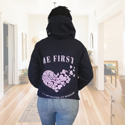 Exploding Heart Hoodie (Navy and Purple)