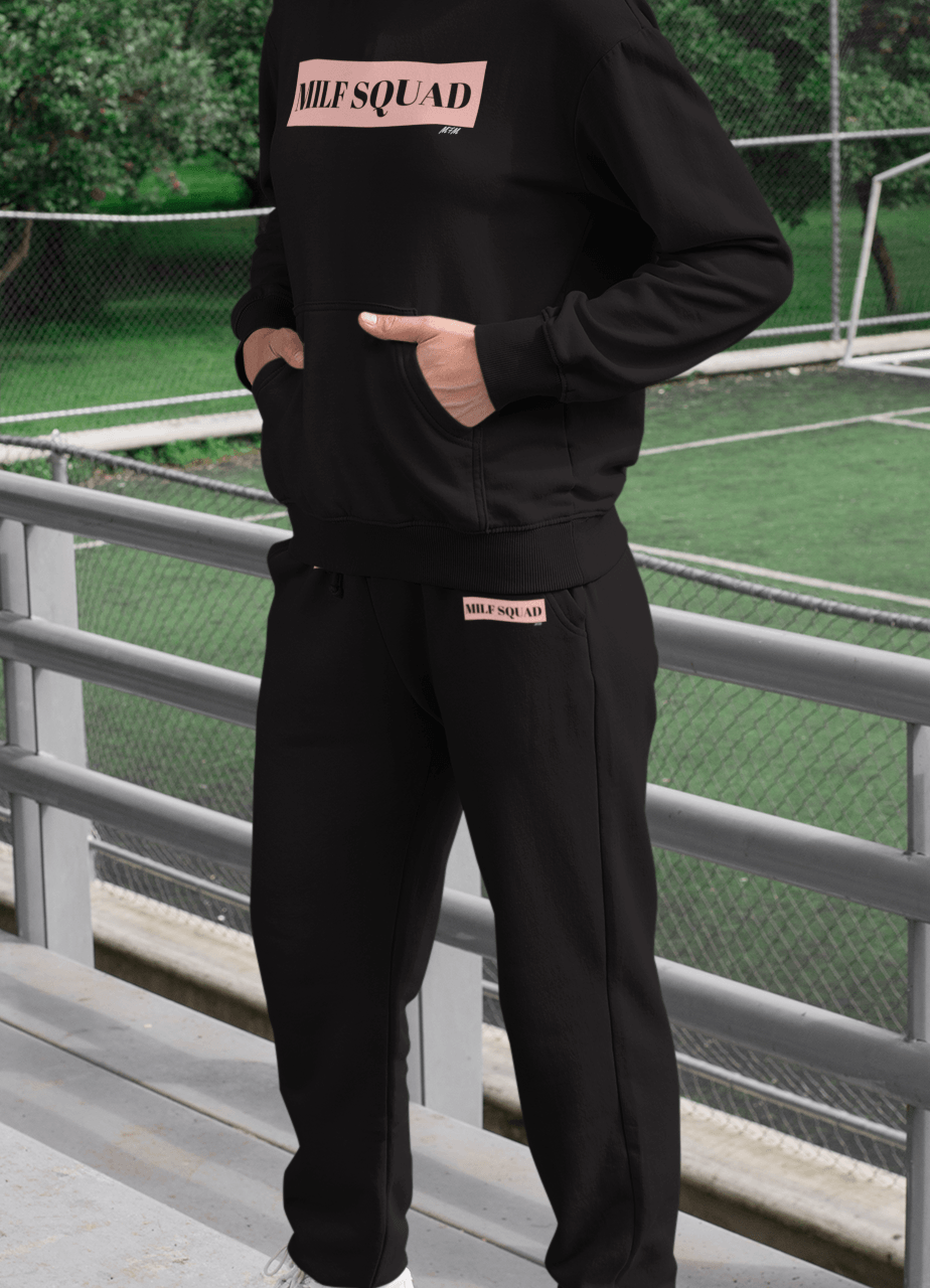 MILF SQUAD Joggers (Black) - MeFirstMommy